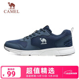 骆驼（CAMEL）网面透气跑步男鞋轻量健步运动鞋子 CSS221L0033 蓝色 40