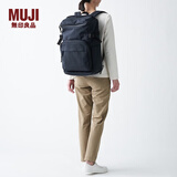 MUJI 宽口双肩包 EFA41A1A 背包 书包大容量电脑包 藏青色 NONE