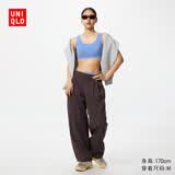 优衣库高弹力宽腿裤/防紫外线/常规款女装防晒裤26春夏新款483291 483291/39棕黑色 L
