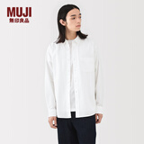 MUJI男式 水洗牛津 纽扣领 长袖衬衫 男士衬衣外套 男装AC4AAC5S 白色 XL (180/104A)