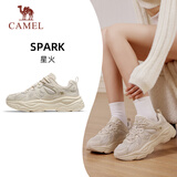 骆驼（CAMEL）【星火】女鞋新款复古运动鞋网面透气厚底增高休闲百搭老爹鞋子