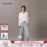 Calvin Klein【520礼物】休闲单肩链条包包字母旋扣翻盖CK女包斜挎马鞍包