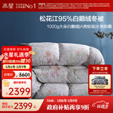水星家纺羽绒被95%白鹅绒被子冬季加厚冬被芯双人羽绒被200cm×230cm1000g