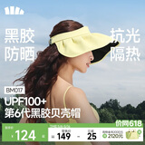 蕉下（beneunder）遮阳帽子女黑胶贝壳防晒帽男太阳帽便携空顶帽大帽檐全脸遮阳 黄