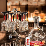 青苹果水晶玻璃红酒杯醒酒器杯架套装 红杆洋酒杯高脚杯