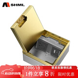 MSHML地插座隐藏嵌入式纯平超薄130型大理石瓷砖地砖地板地面插座 五孔+USB+Type-c(金色）