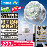 美的（Midea）【3D摇头】直流变频轻音落地空气循环扇家用卧室净化换气扇语音遥控电风扇大风力一级能效GDJ24WYJ