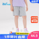 361°儿童短裤夏季男女童3-12岁透气运动裤梭织五分裤 灰 140