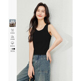 梵希蔓白色背心吊带女内搭2026年夏外穿打底衫修身针织上衣 黑色  S