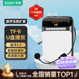 索爱（soaiy）S318小蜜蜂扩音器教师专用蓝牙音箱音响小喇叭TF卡U盘录音麦克风户外导游便携式教学Type-c 黑