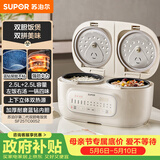 苏泊尔（SUPOR）电饭煲2.5L+2.5L双胆双控上下双热源蓝钻不粘锅内胆家用电煮锅多功能一锅多用微压电饭锅25TC0052