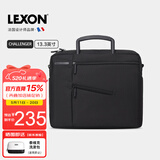乐上（LEXON）商务单肩包男13.3英寸苹果笔记本电脑包斜挎包时尚公文包黑色