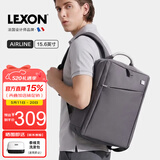 乐上（LEXON）双肩包商务笔记本电脑包14/15.6/16英寸旅行背包时尚男士书包灰色