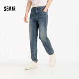 森马（Semir）森柔|牛仔裤男夏季复古水洗小脚裤舒适弹力棉质长裤103325124101A
