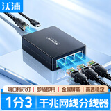 沃浦网线分线器一拖三千兆交换机 网络扩展器上网转接头转换器双网口延长器 1分3宽带接口分接器