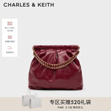 CHARLES&KEITH子母链条大容量流浪包托特包单肩斜挎包女包礼物CK2-40671449 【L号】Burgundy葡萄酒红色 L
