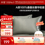 水星家纺枕套A类真丝枕套100%桑蚕丝枕头套19姆米真丝枕芯套单只装48x74cm