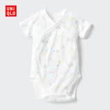 优衣库婴幼儿网眼包臀衣/短袖/1件装宝宝衣服连体衣481772 01 乳白色 60cm