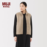 MUJI女式 长毛抓绒背心 马甲马夹女款25年冬季摇粒绒女装BB2T8C5A 浅米色 S （155/80A）