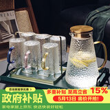 格娜斯玻璃杯水杯家用套装泡茶杯喝水杯子耐高温轻奢高颜值锤纹凉水壶