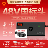 雅迪48V20Ah【国标接口】铅酸充电器原装适用48V3A电摩电瓶车电池通用京东自营最新款