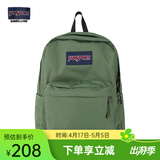 JANSPORT杰斯伯书包轻便双肩包男女旅行包简约背包电脑包学生校园 4QUTKM1军绿色-带侧边袋