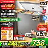 美的（Midea）家用小型冰柜100L/200升冷藏保鲜冷柜囤货卧式单体大容量一级能效单温冷冻两用节能减霜80%KMF系列 真减霜80%'-30° 强锁鲜' 200L