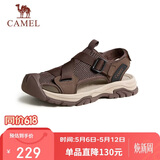 骆驼（CAMEL）户外休闲魔术贴包头洞洞沙滩运动凉鞋男 G14M076677 非酶棕 41