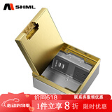 MSHML地插座隐藏嵌入式纯平超薄130型大理石瓷砖地砖地板地面插座 五孔+双USB(金色）