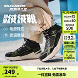 Skechers斯凯奇儿童秋冬休闲男女童二棉鞋轻质加绒保暖靴405222L/302583L 男童/黑色/绿色/BKGR 34