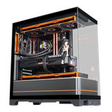 玩嘉境界V2黑 315°全景海景房电脑机箱 （三面玻璃/ARGB灯条/EATX/ATX/MATX主板/360水冷/背插