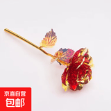 七彩炫光玫瑰花星空彩金浪漫情人节送老婆女友闺蜜礼物氛围玫瑰灯 金箔玫瑰-彩金红-1枝装 【送它一朵永不凋零的爱意玫瑰】