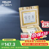 德力西(DELIXI)开关插座 金色五孔铜地插 翻盖式防水地板地插（含暗盒）