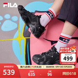 FILA 斐乐猫爪鞋4代女鞋老爹鞋情侣运动鞋复古时尚休闲鞋网面透气 【女款】黑-BK 40