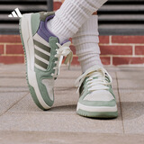 adidas ENTRAP美式校园风运动少年感复古篮球风板鞋男女阿迪达斯   汉玉白/岩层橄榄绿/银灰绿   40