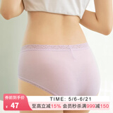 华歌尔蓝标日本同款舒适棉混中腰三角内裤女 WP5402  浅紫色 1条 M （160/90）