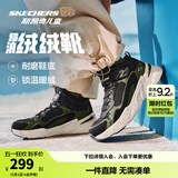 Skechers斯凯奇儿童秋冬休闲男女童二棉鞋轻质加绒保暖靴405222L/302583L 男童/黑色/绿色/BKGR 32