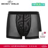 BODYWILD男士内衣透气网纱轻薄舒适装腰平角内裤ZBN23EG4黑色170