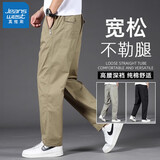 真维斯（Jeanswest）男士春夏季休闲裤子大码阔腿长裤男纯棉宽松直筒男裤工装百搭