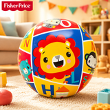费雪（Fisher-Price）儿童玩具球 宝宝卡通小皮球拍拍球彩印球10cm狮子生日礼物礼品