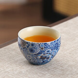 不拙青花主人杯功夫茶杯大容量不烫手高档描金个人专用陶瓷杯篮彩万花