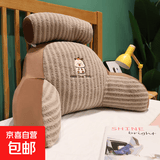 独立内胆夏季冰藤腰靠垫腰枕床头护腰超软可爱靠枕宿舍座椅床头枕 水豚【带内胆月亮绒毛绒外套】 65cm*40cm*16cm 含枕芯