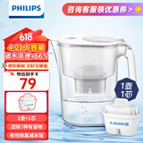 飞利浦（PHILIPS）净水壶滤水壶过滤水壶净水器滤水器过滤器滤芯 AWP2814白色【4.2L】一芯装