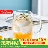 唯铭诺玻璃杯耐高温泡茶杯子男士办公室带把喝水杯单层高硼硅玻璃杯