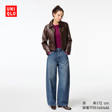 优衣库常规款女装男装宽松廓形牛仔裤/弯刀镰刀裤子479000 482280 479000/67海蓝色 27 /160/68A