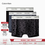 Calvin Klein内衣【520礼物吴晗同款】男士三条装ck低腰棉质微弹防夹臀内裤男 NP2765OZIC-太空黑/碳灰/字母满印  3条 M