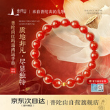 普陀山2026马年本命年红玛瑙手串女款红色天然玛瑙黄金珠手链新年礼物