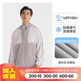 迪卡侬男女防晒衣夏季户外长袖外套超薄皮肤衣防晒服连帽 男款星云灰/云雾白-H500-原纱防晒 L