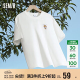 森马（Semir）【多彩凉感T】短袖t恤女夏中长款宽松舒适刺绣上衣109324100007