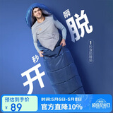 探路者（TOREAD）棉睡袋 秋冬户外情侣通用柔软舒适旅行睡袋 TECCBK90880-K451 铁蓝灰右